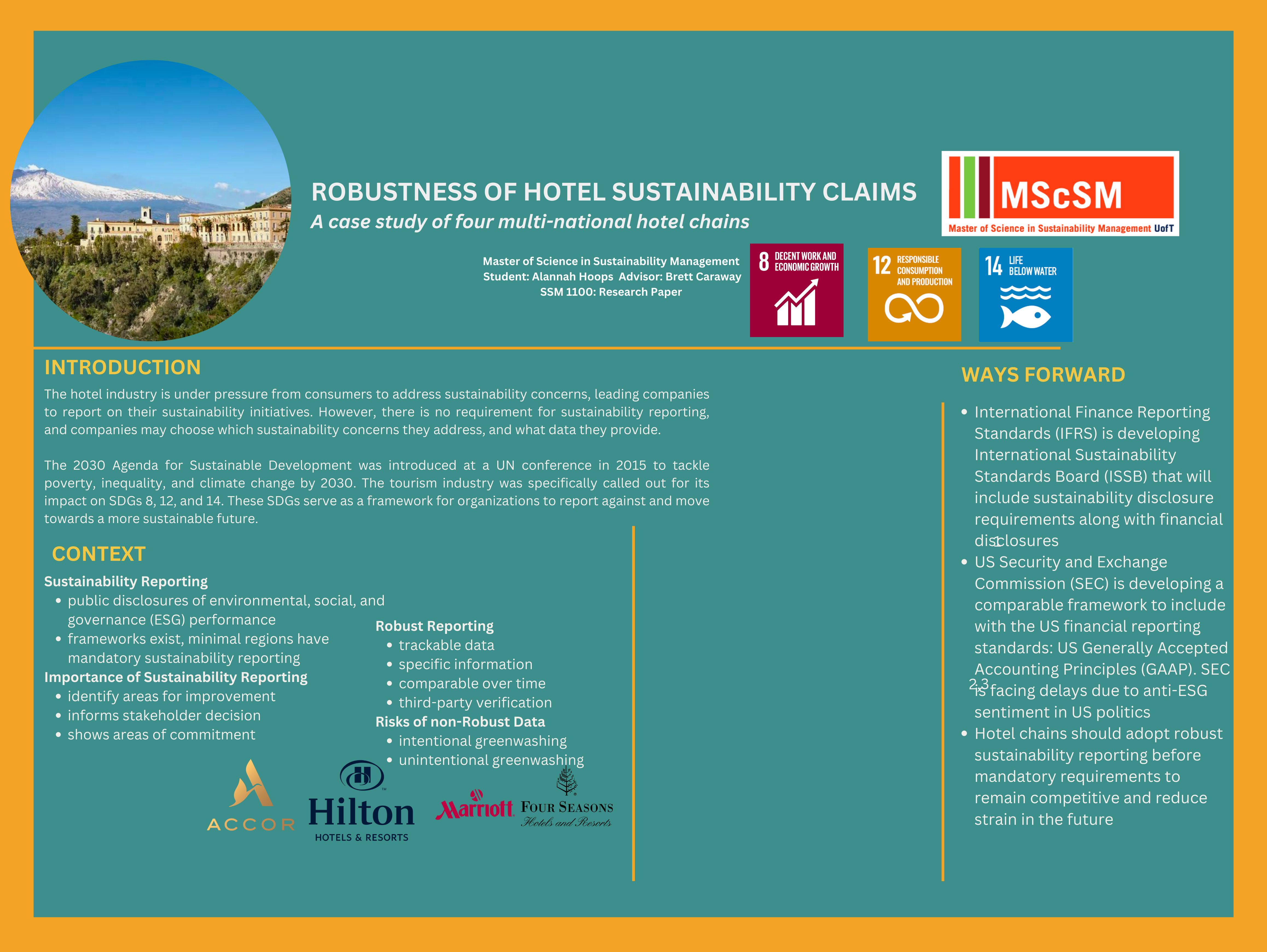 Showcase Image for ROBUSTNESS OF HOTEL SUSTAINABILITY CLAIMS A case study of four multi-national hotel chains 