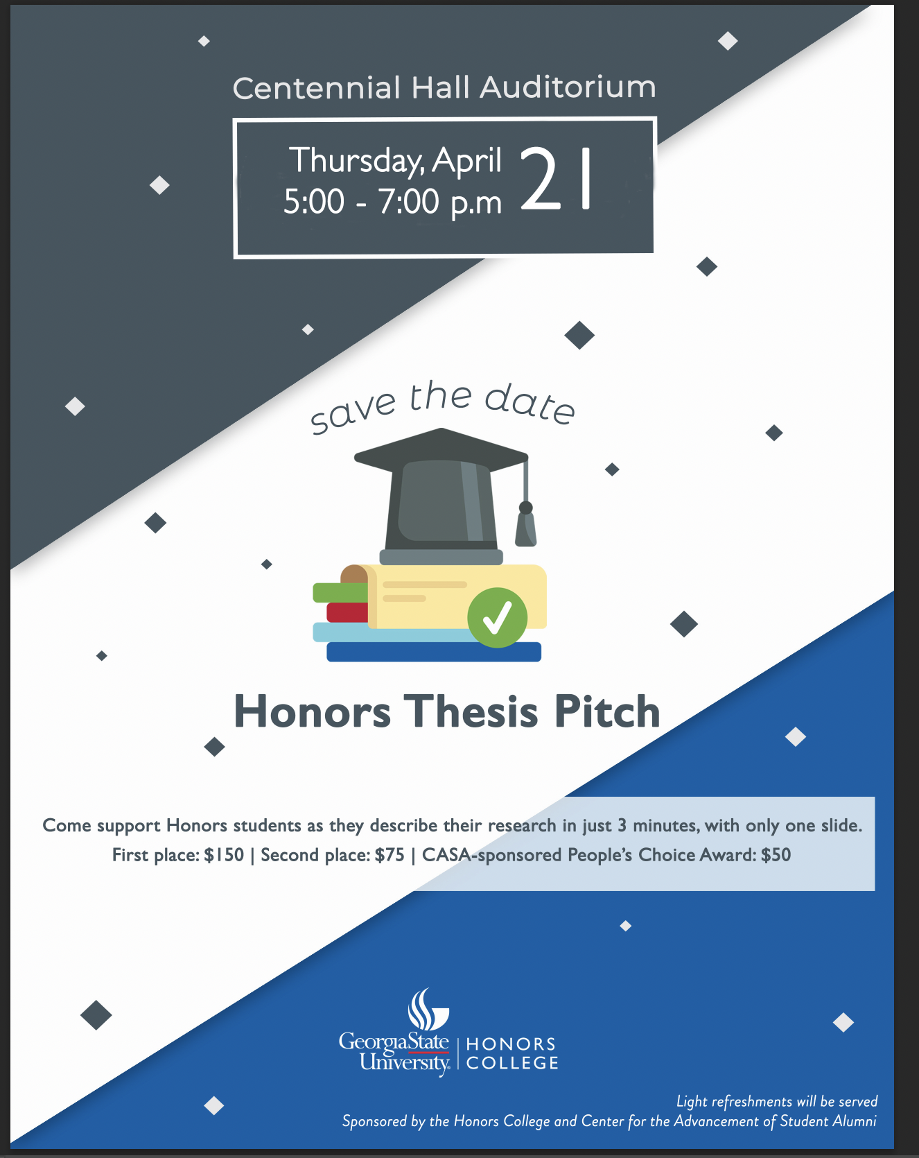 Showcase Image for Spring 2022 Honors Thesis Pitch Competition!