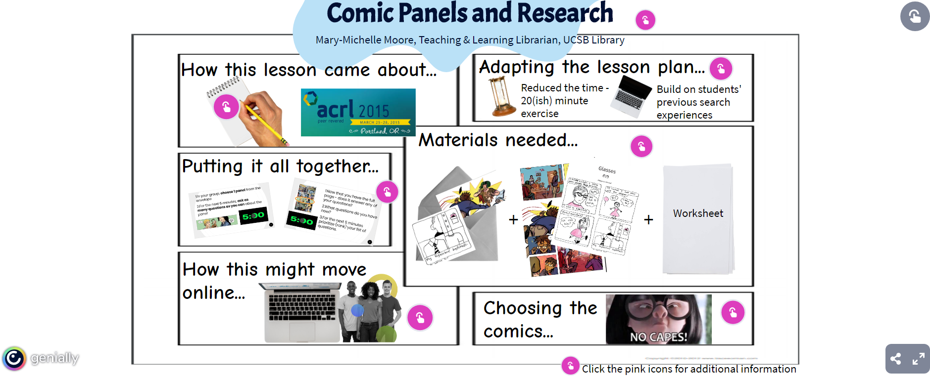Showcase Image for Mary-Michelle Moore: Comic panels and research