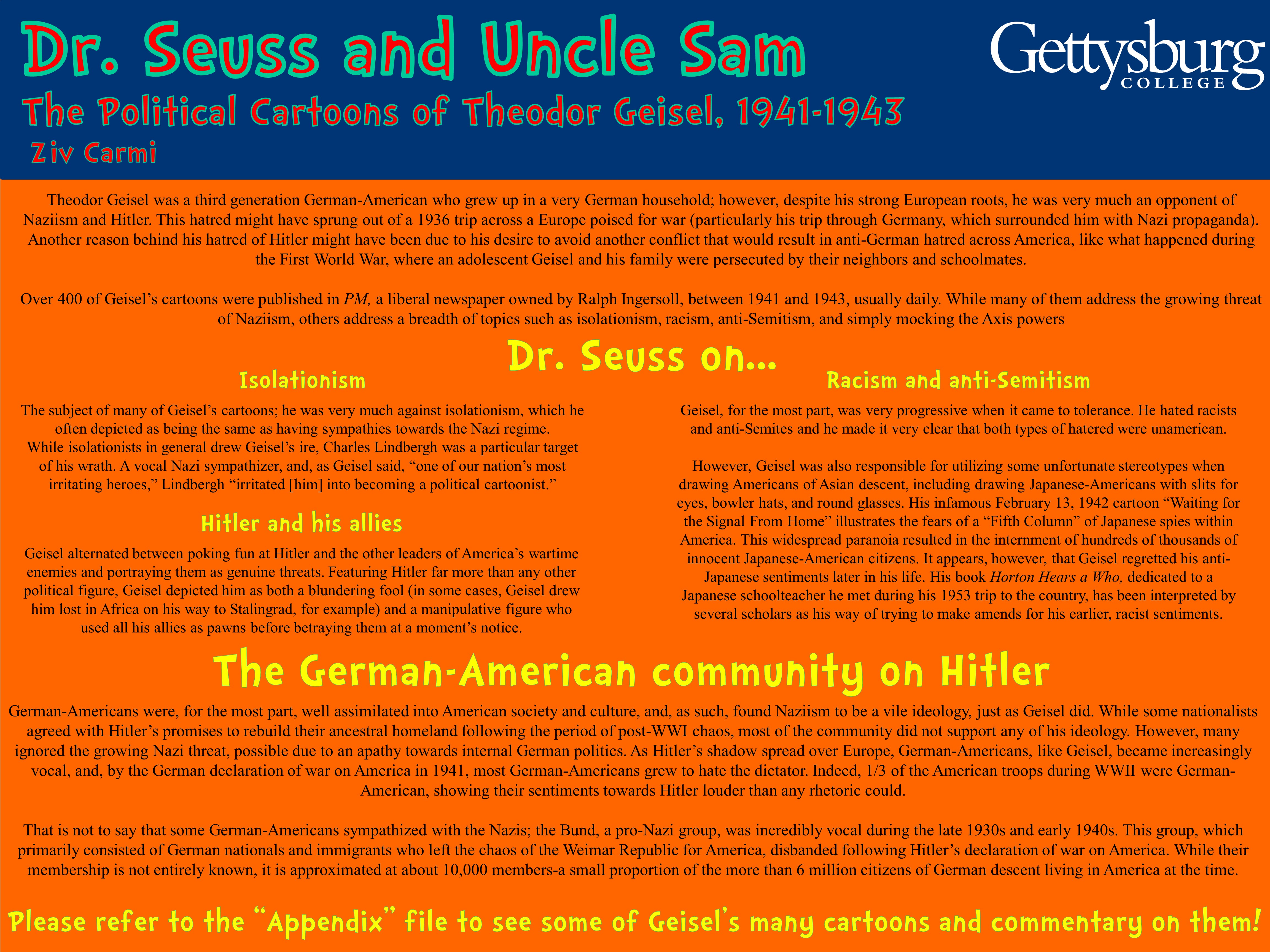 Showcase Image for Dr. Seuss and Uncle Sam: The Political Cartoons of Theodor Geisel, 1941-1943