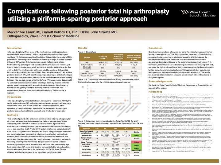 Showcase Image for Complications following posterior total hip arthroplasty utilizing a piriformis-sparing posterior approach