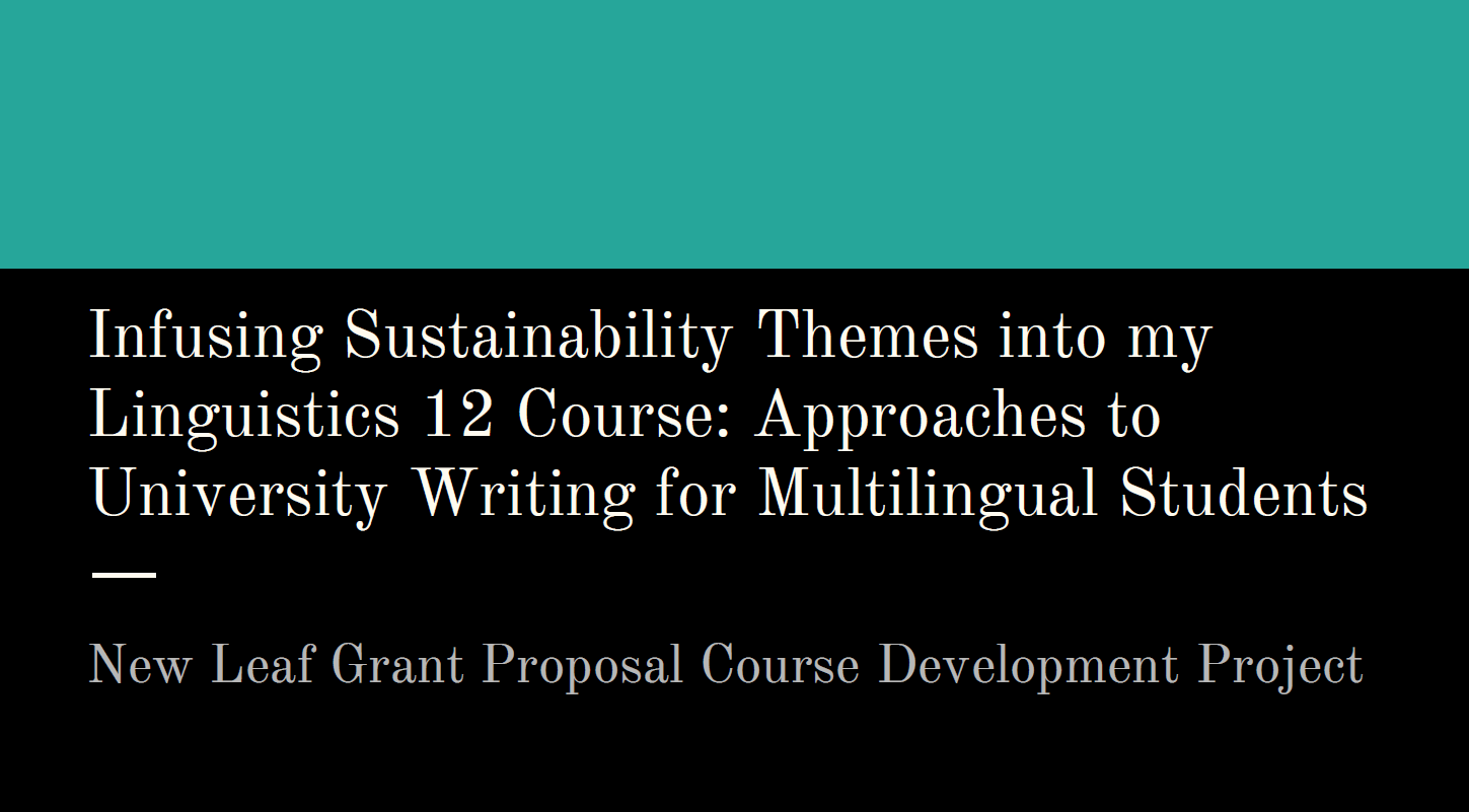 Showcase Image for Andreea Corona: Writing and sustainability