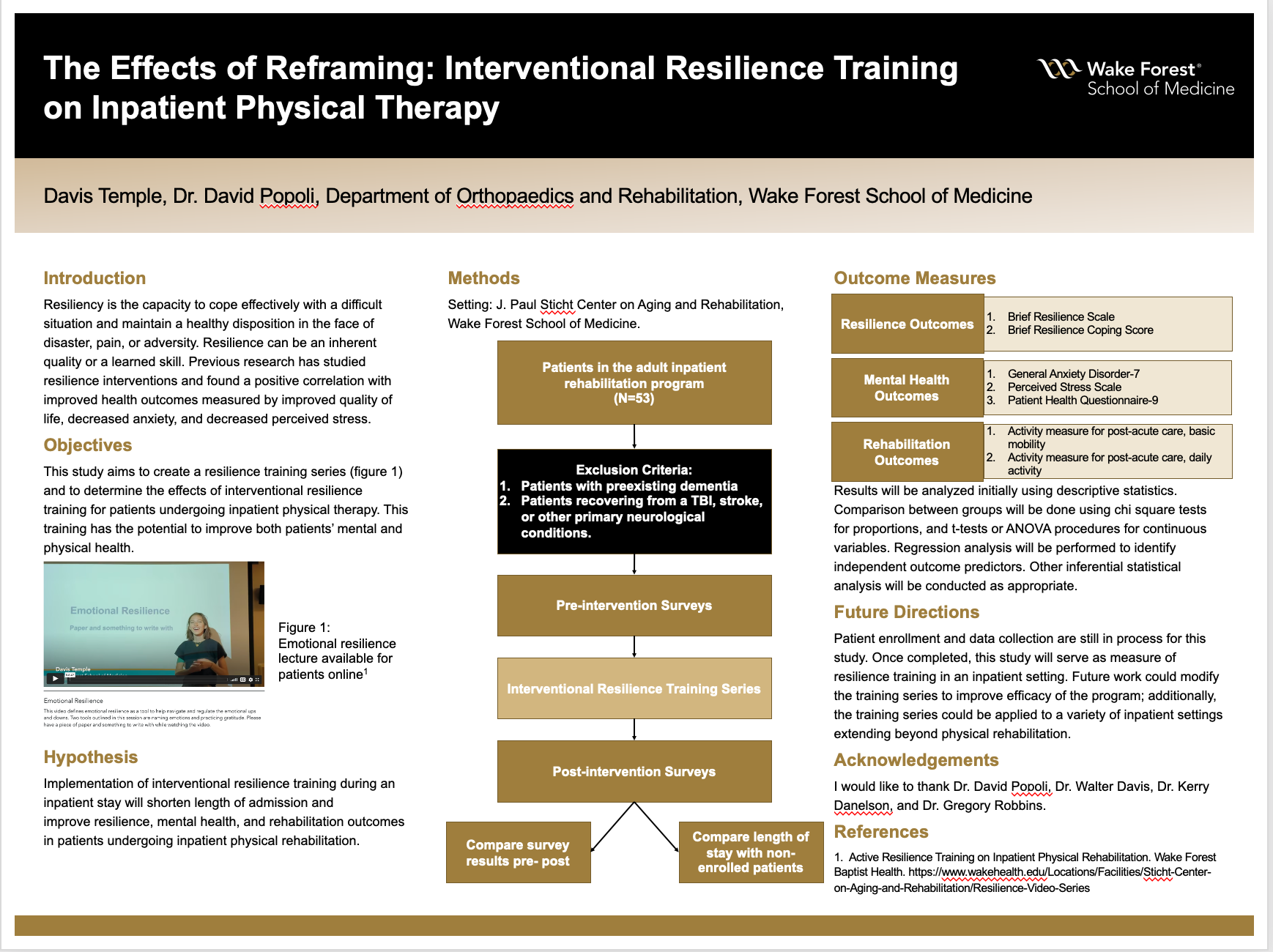 Showcase Image for The Effects of Reframing: Interventional Resilience Training on Inpatient Physical Therapy
