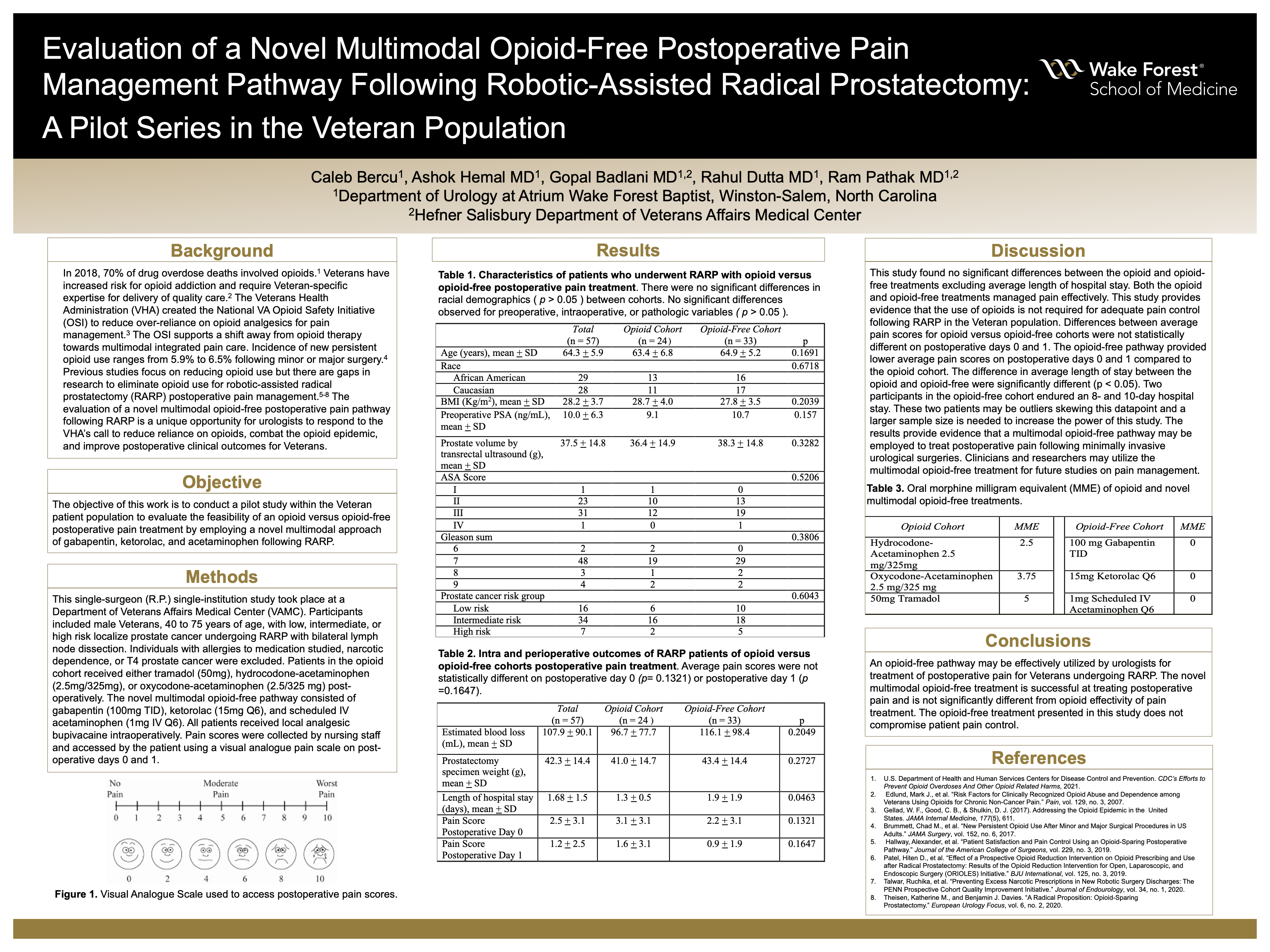 Showcase Image for Evaluation of a Novel Multimodal Opioid-Free Postoperative Pain Management Pathway Following Robotic-Assisted Radical Prostatectomy: A Pilot Series in the Veteran Population
