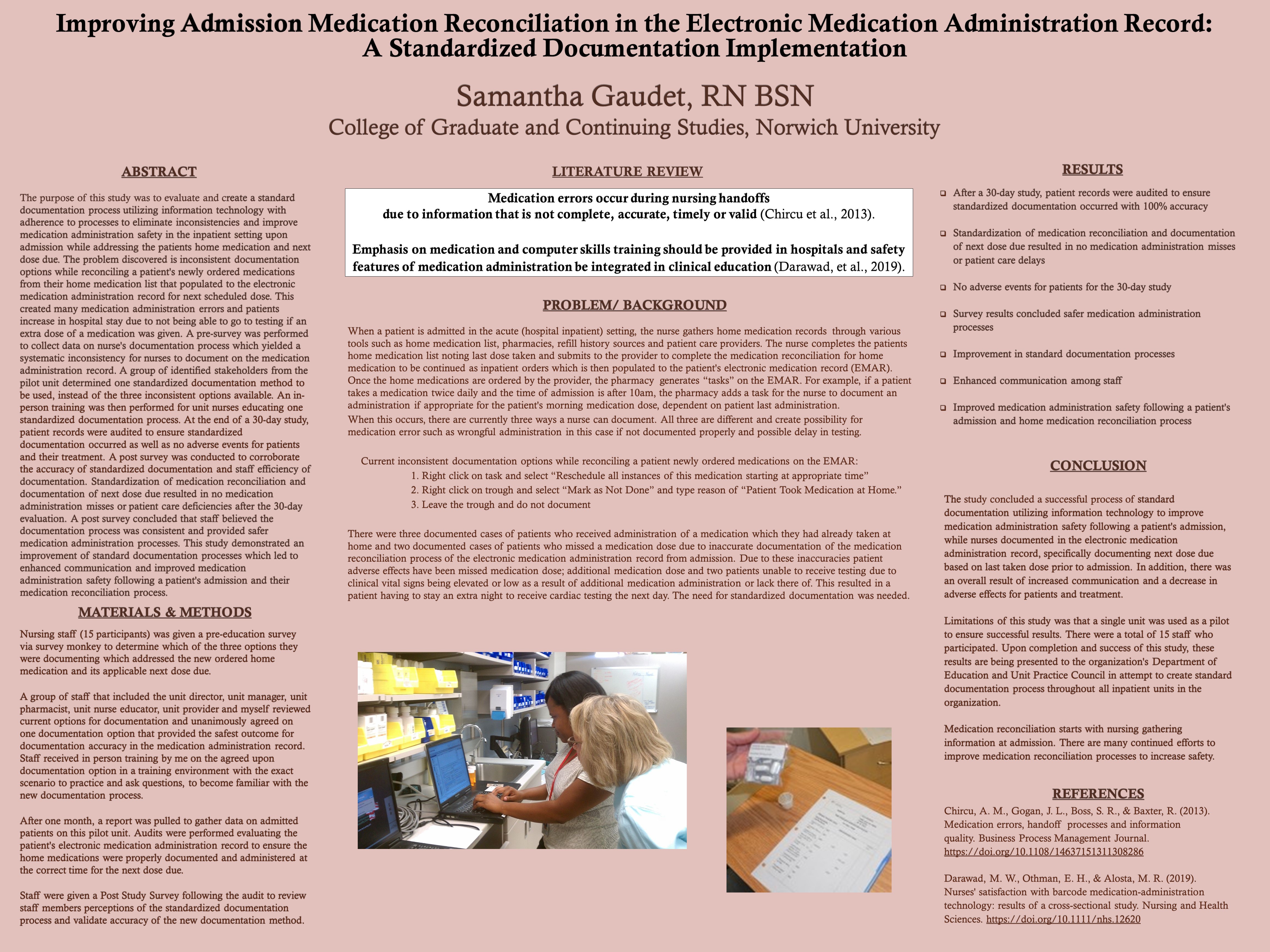 Showcase Image for Improving Admission Medication Reconciliation in the Electronic Medication Administration Record: A Standardized Documentation Implementation