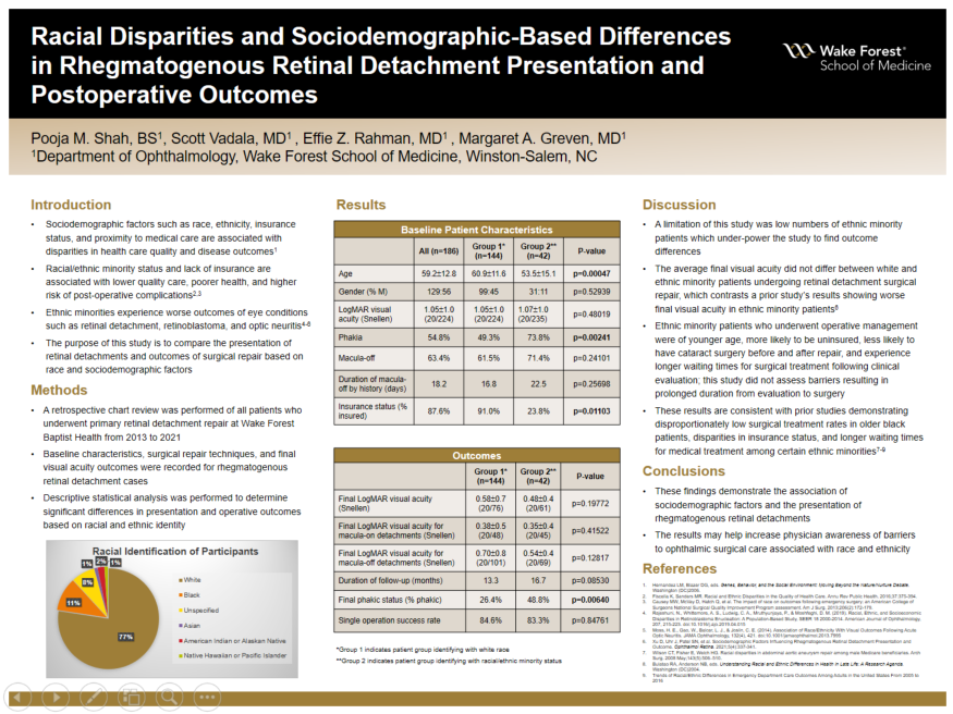Showcase Image for Racial Disparities and Sociodemographic-Based Differences in Rhegmatogenous Retinal Detachment Presentation and Postoperative Outcomes
